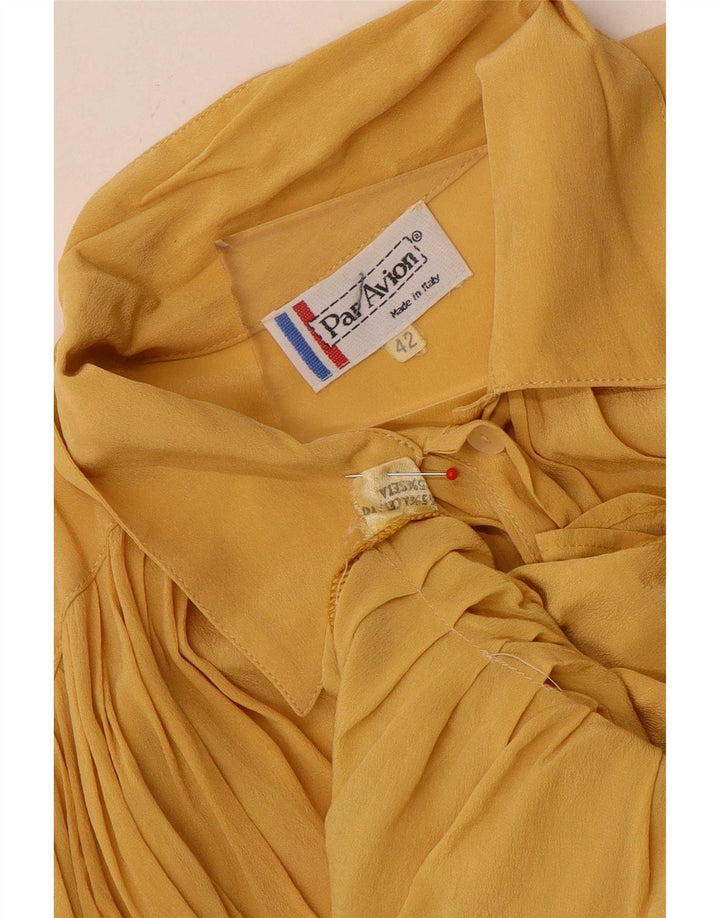 Par Avion Damen Kurzarm-Oversize-Hemdbluse IT 42 Mittelgelb