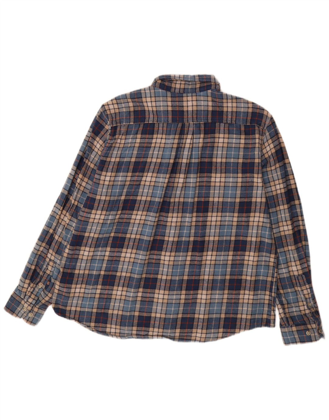 EDDIE BAUER Herren Flanellhemd 2XL blau kariert Baumwolle