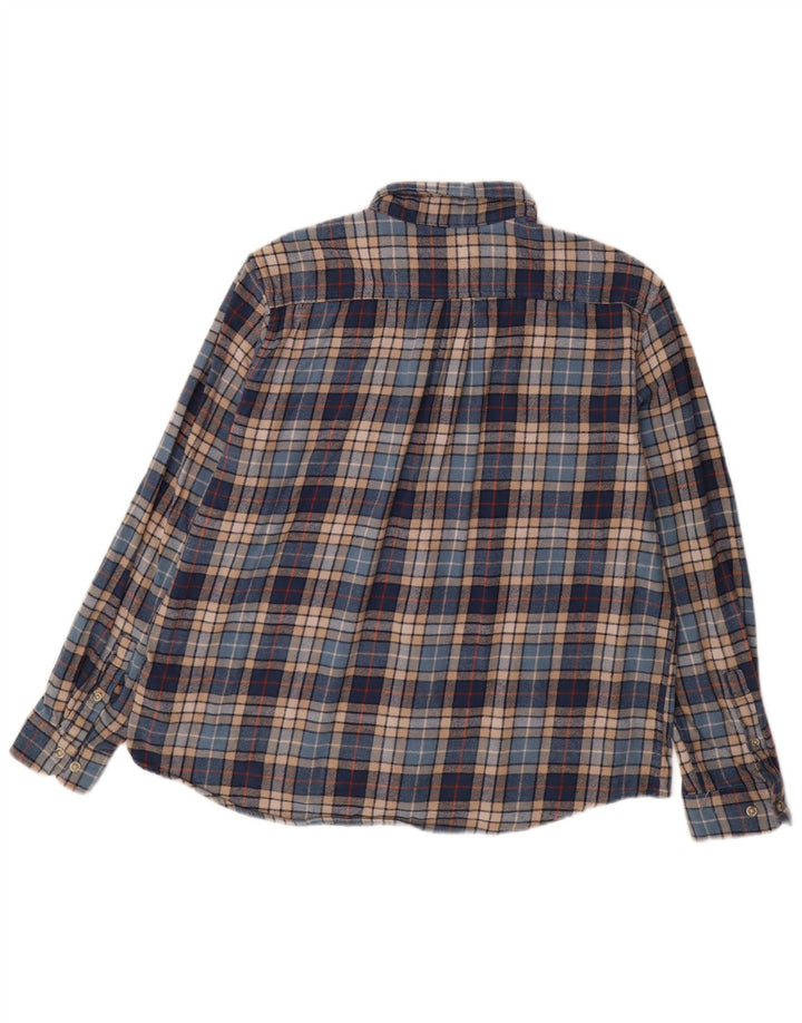 EDDIE BAUER Herren Flanellhemd 2XL blau kariert Baumwolle
