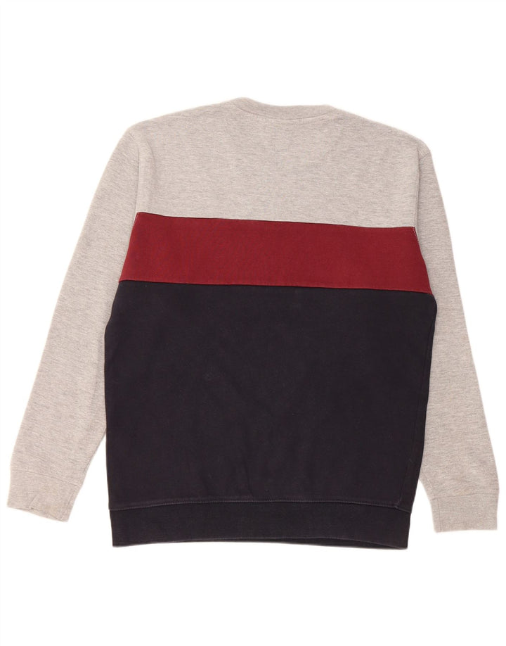 Zara Herren-Sweatshirt-Pullover, groß, mehrfarbig, Colourblock-Baumwolle