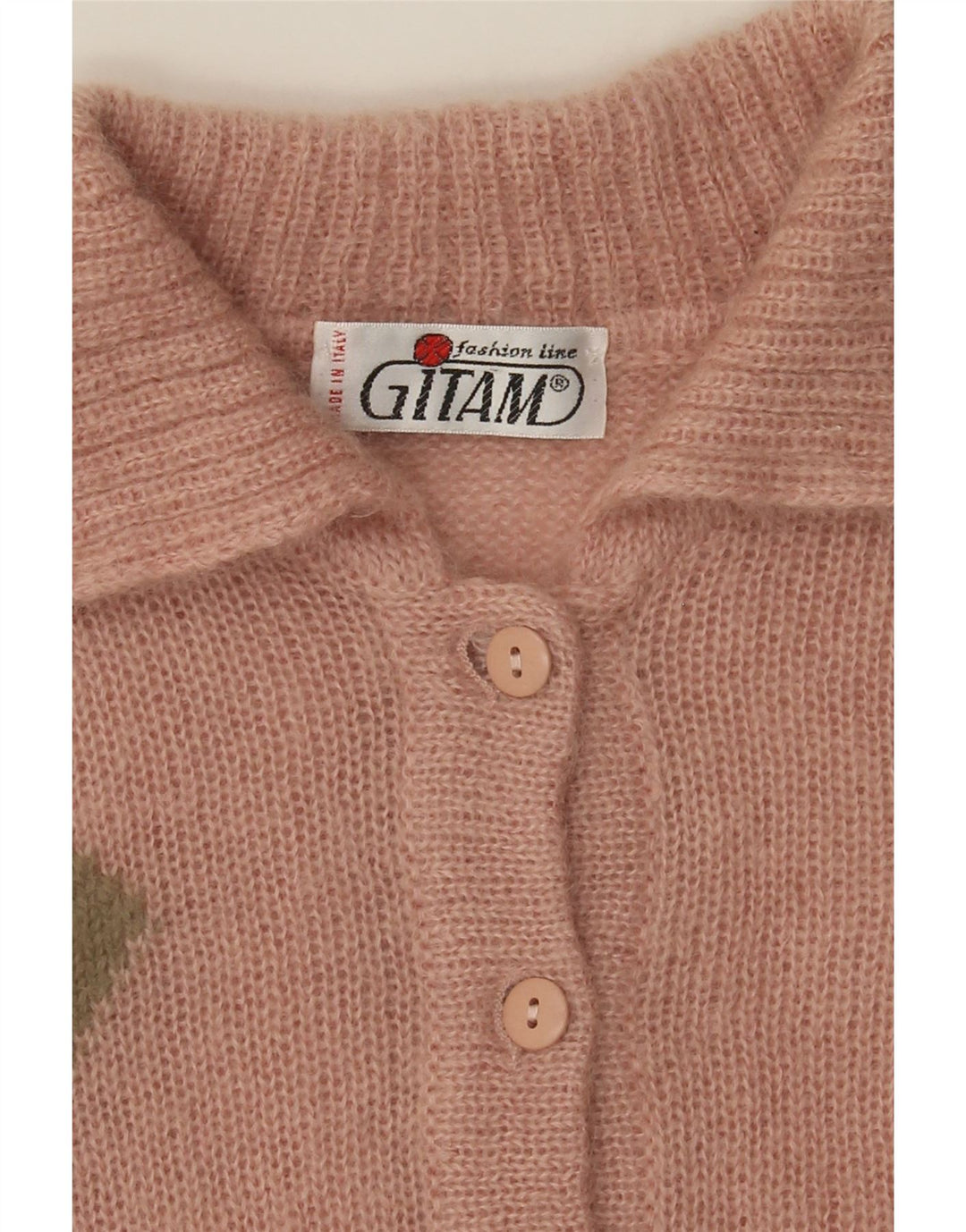 GITAM Womens Polo Neck Jumper Sweater UK 16 Large Pink Argyle/Diamond Vintage Gitam and Second-Hand Gitam from Messina Hembry 