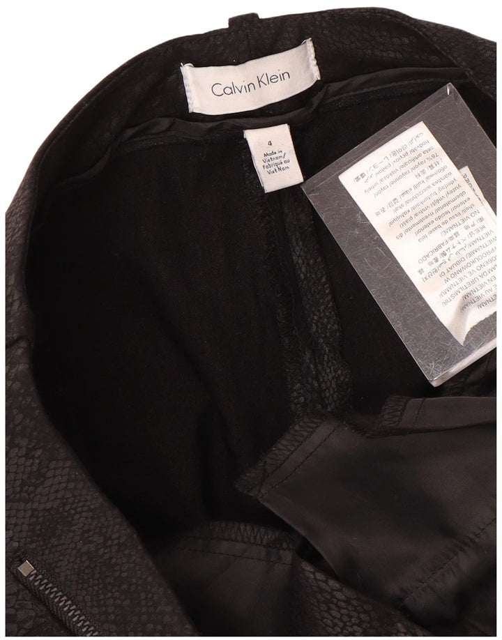 CALVIN KLEIN Damen Freizeithose US 4 Small W30 L27 Schwarzer Animal-Print