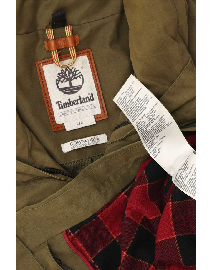 Timberland Herren Utility Jacke UK 40 Large Khaki Baumwolle