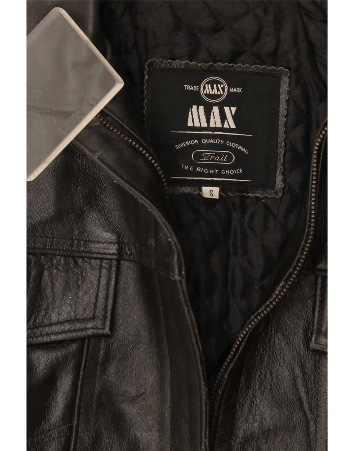 Max Damen Lederjacke UK 10 Small Schwarz