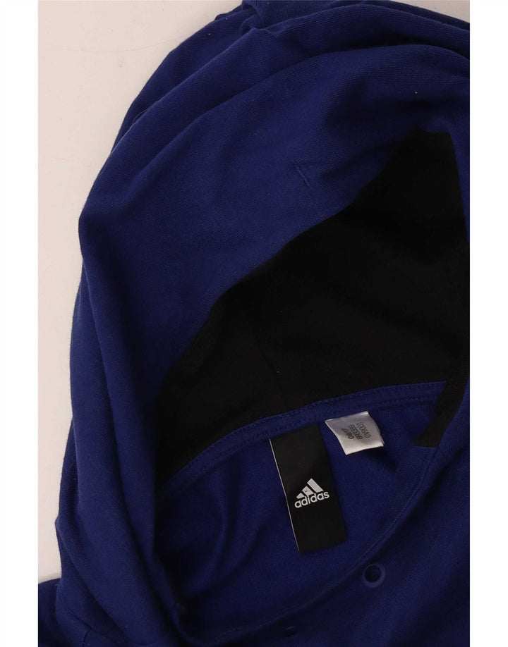 Adidas Herren-Oberteil mit Kapuze und Grafik, langärmlig, klein, Blau, Farbblock