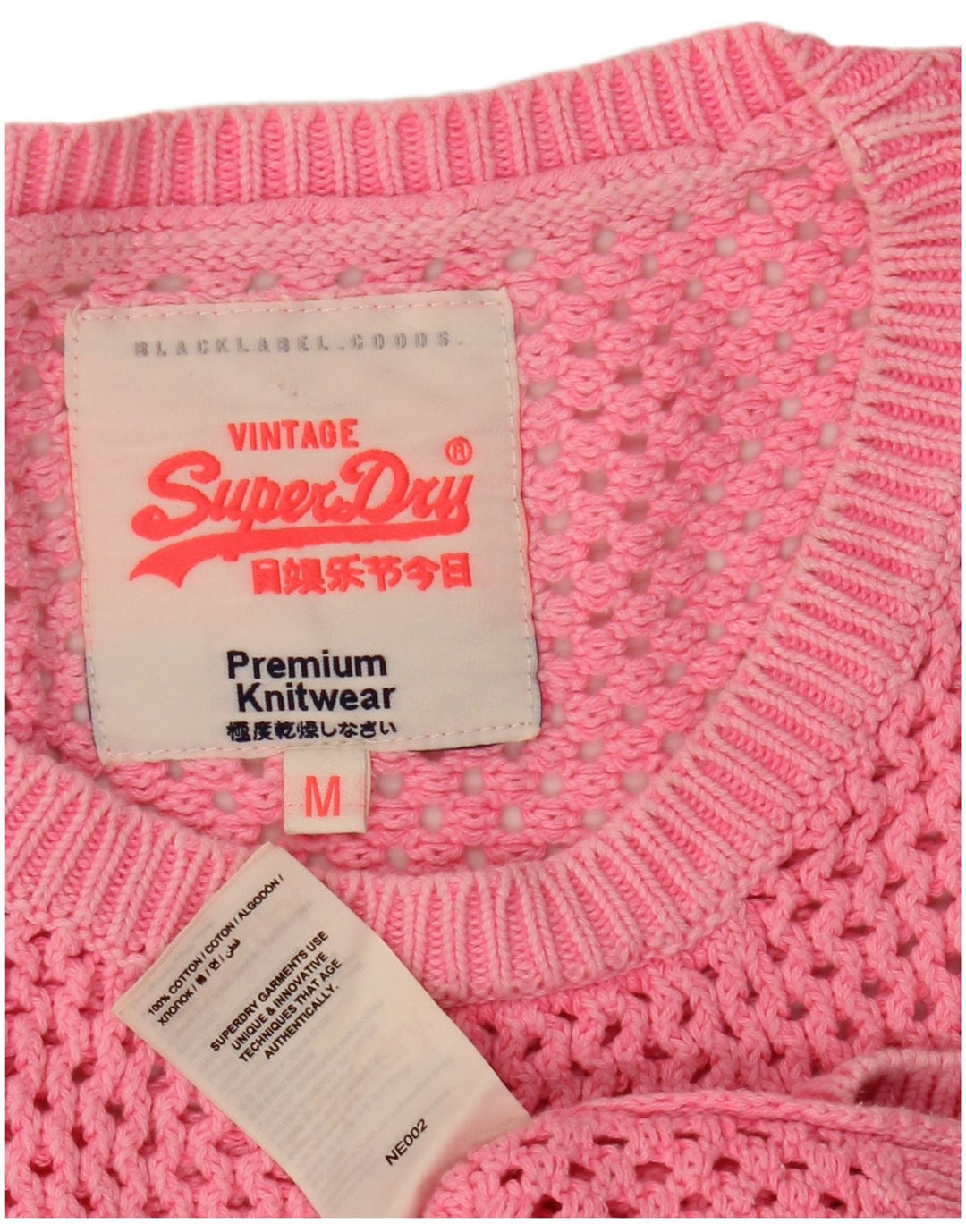 SUPERDRY Kurzärmliger Damen-Pullover mit Rundhalsausschnitt, Gr. 14, Mittelrosa
