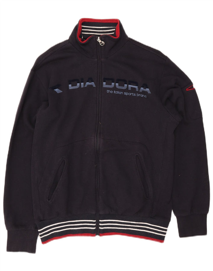 DIADORA Herren-Trainingsanzug mit grafischem Oberteil, mittlere marineblaue Baumwolle