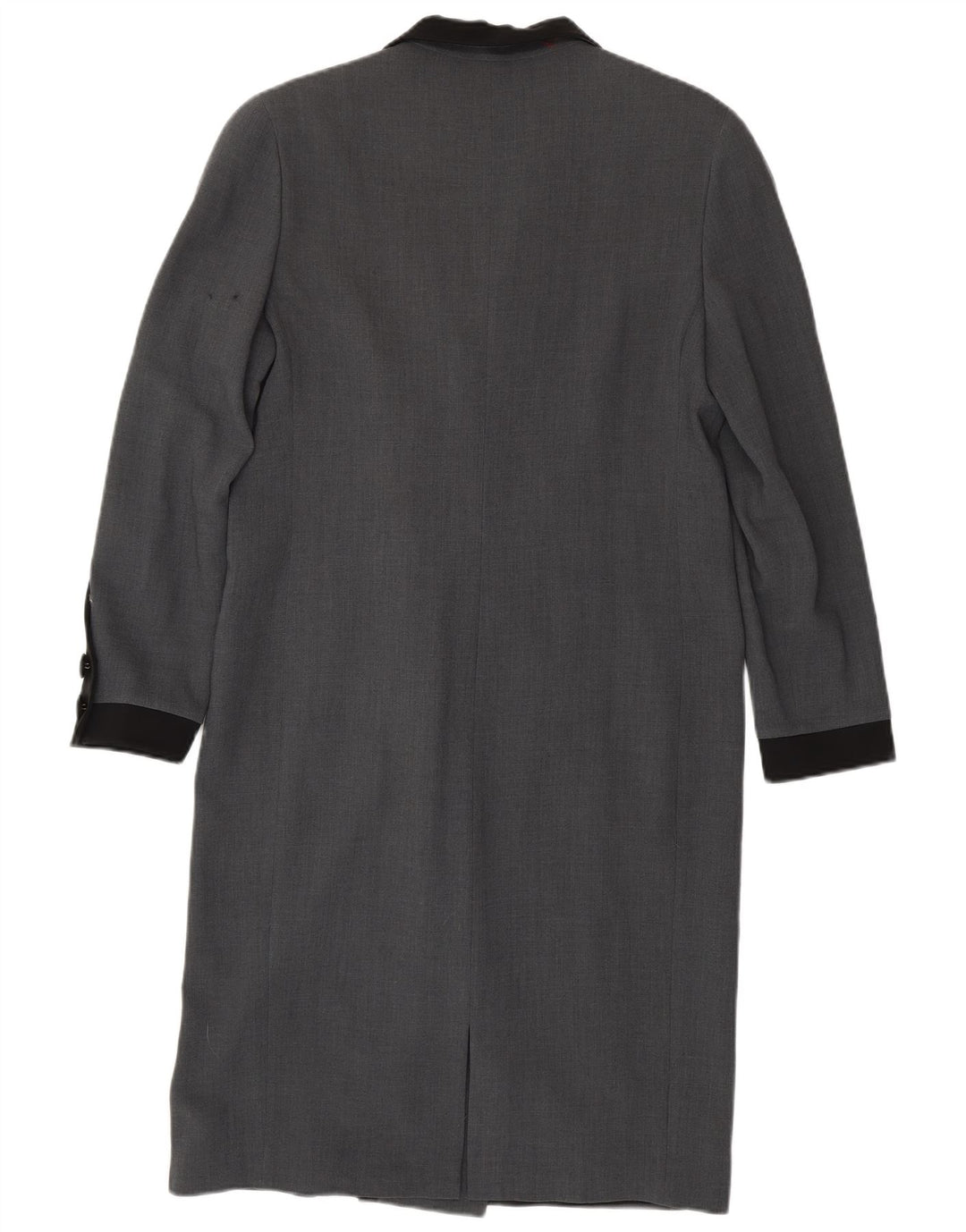 Vintage Damen Zweireihiger Mantel IT 46 Große graue Wolle