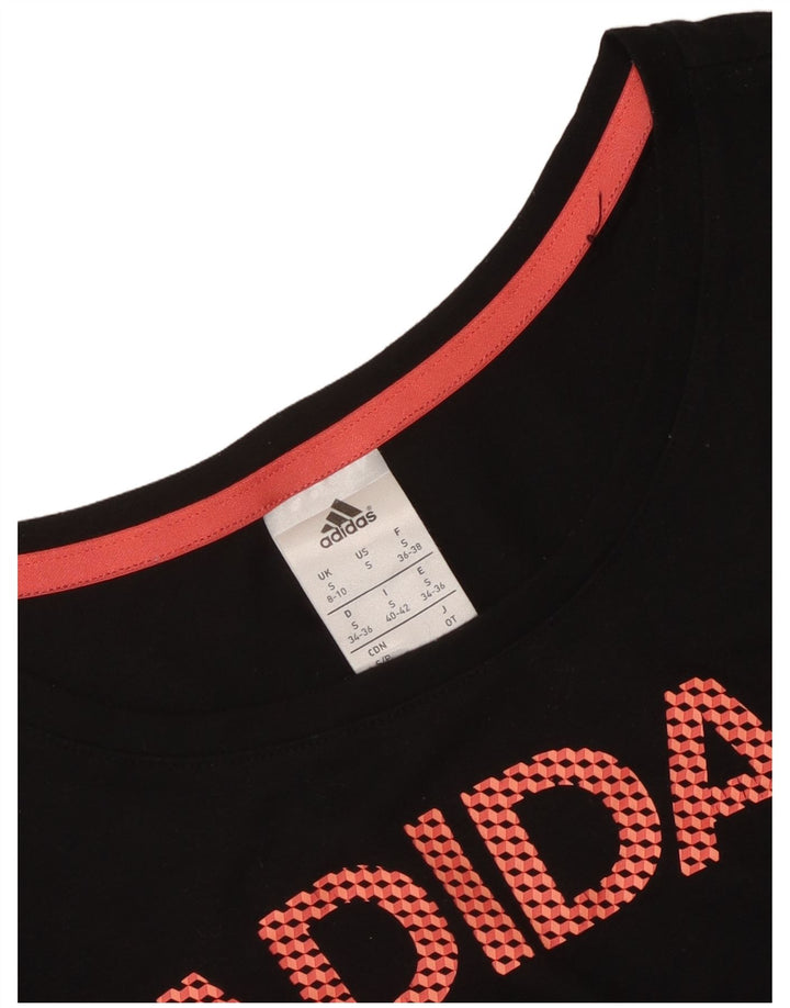 Adidas Damen Graphic Top Langarm UK 8/10 Small Schwarz