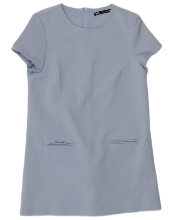 Zara Womens Playsuit UK 12 Medium Blue Polyester