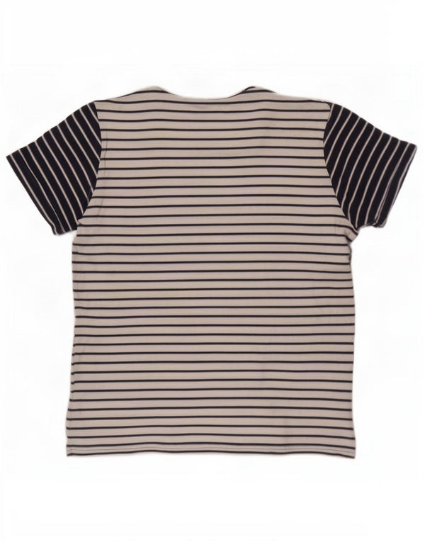 Joules Herren-T-Shirt-Oberteil, groß, weiß gestreift