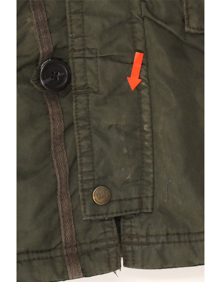 KHUJO Womens Hooded Parka Jacket UK 14 Medium Khaki Nylon Vintage KHUJO and Second-Hand KHUJO from Messina Hembry 