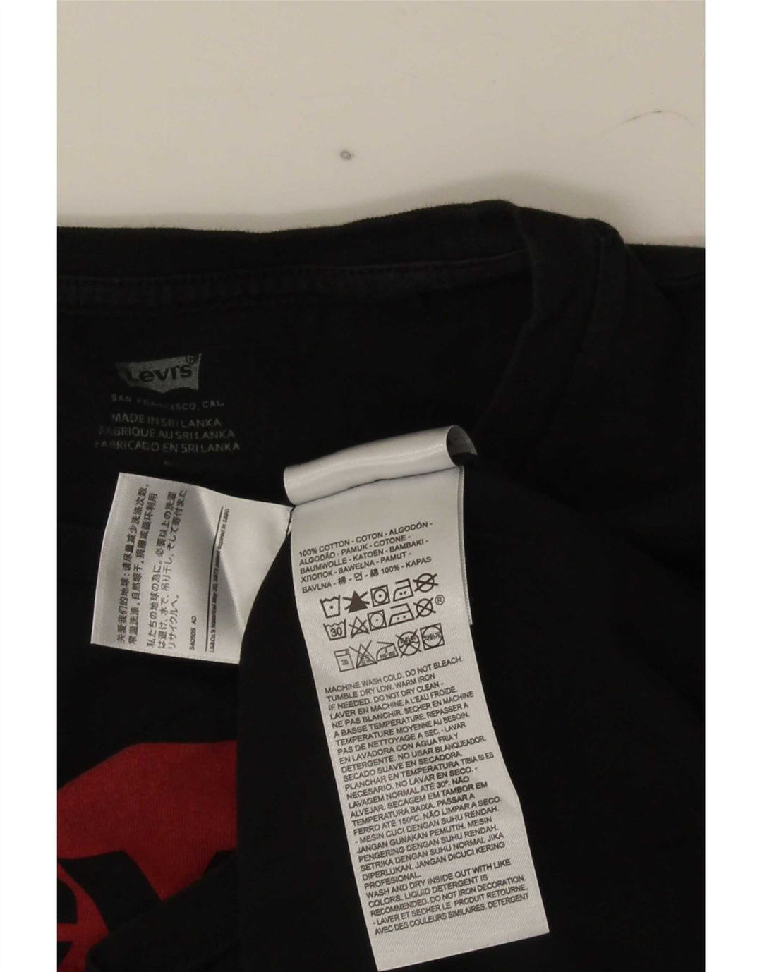 Levi's Womens Graphic T-Shirt Top UK 12 Mittelschwarze Baumwolle