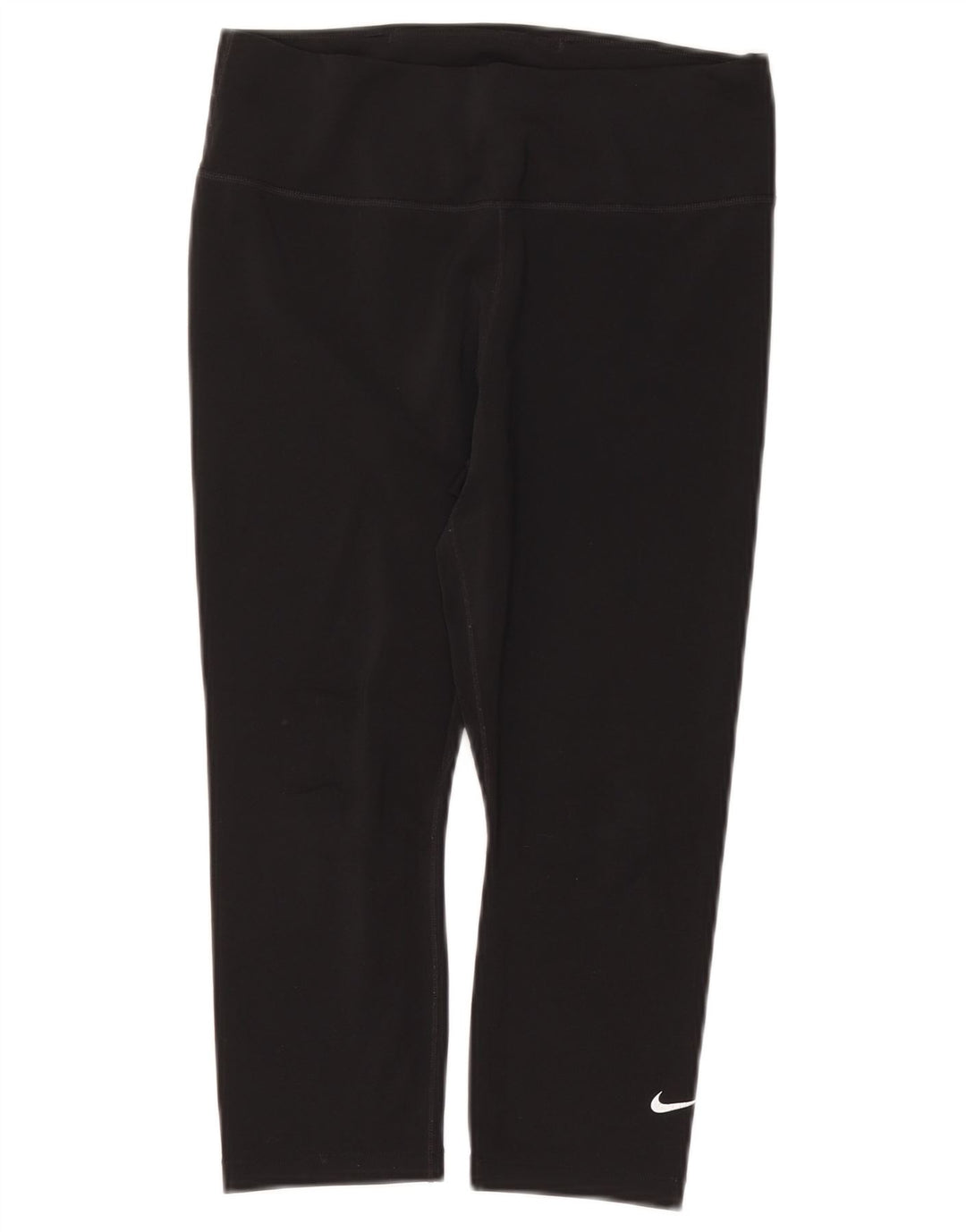 NIKE Womens Dri Fit Capri Leggings UK 12 Medium Schwarz Polyester