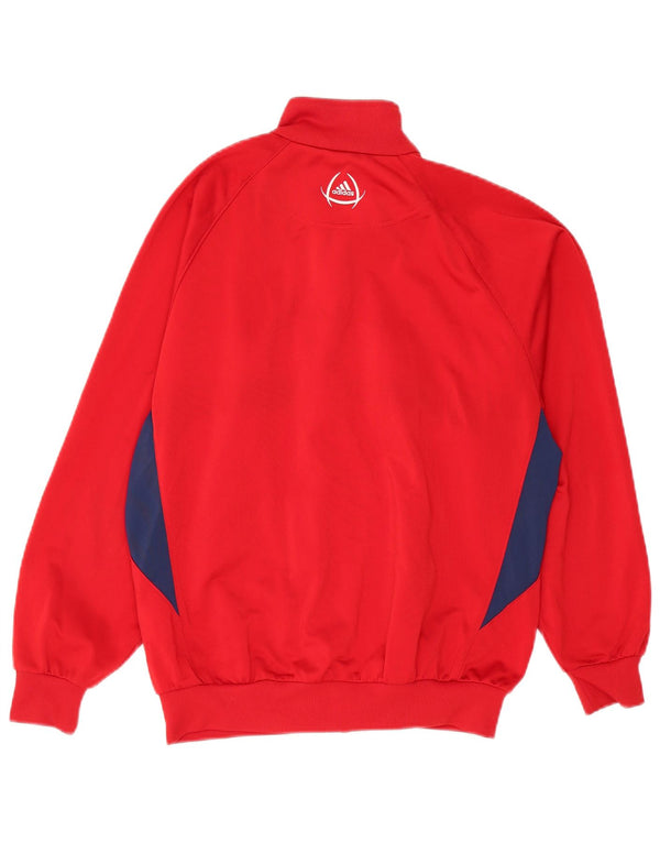 Adidas Jungen-Trainingsanzug-Top-Jacke, 13–14 Jahre, rotes Farbblock-Polyester