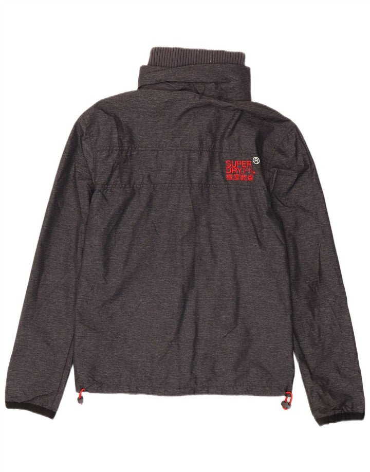 Superdry Herren-Regenjacke mit Grafik, UK 36, Small, graues Nylon