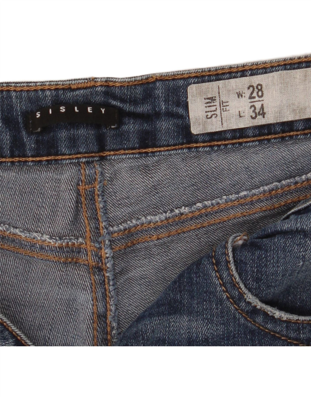 SISLEY Womens Slim Fit Denim Shorts W28 Medium Blue Cotton Vintage Sisley and Second-Hand Sisley from Messina Hembry 