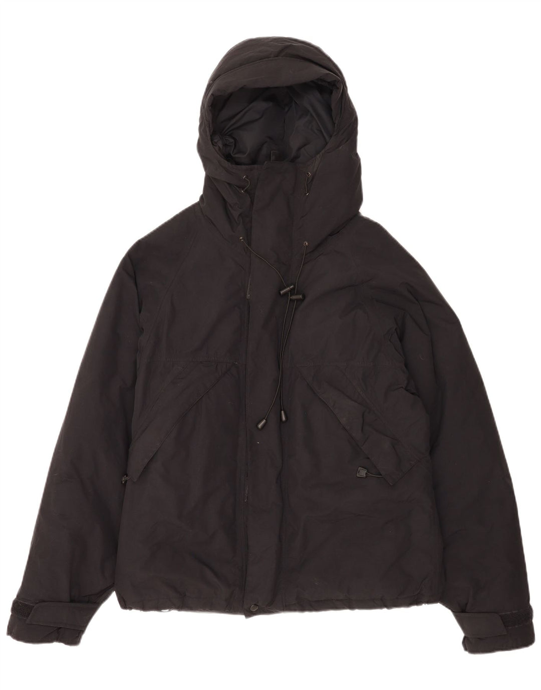 Alberto Aspesi Herren-Jacke mit Kapuze, gepolstert, UK 38, Medium, schwarzes Nylon