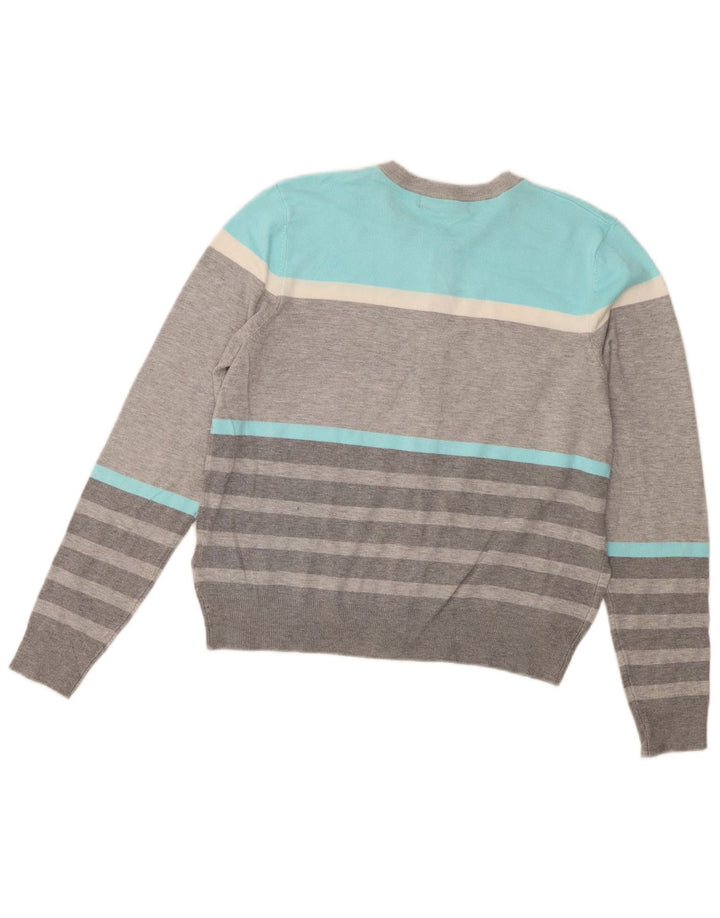 Marks & Spencer Damen Crop Cardigan Pullover UK 14 Large Grau gestreift
