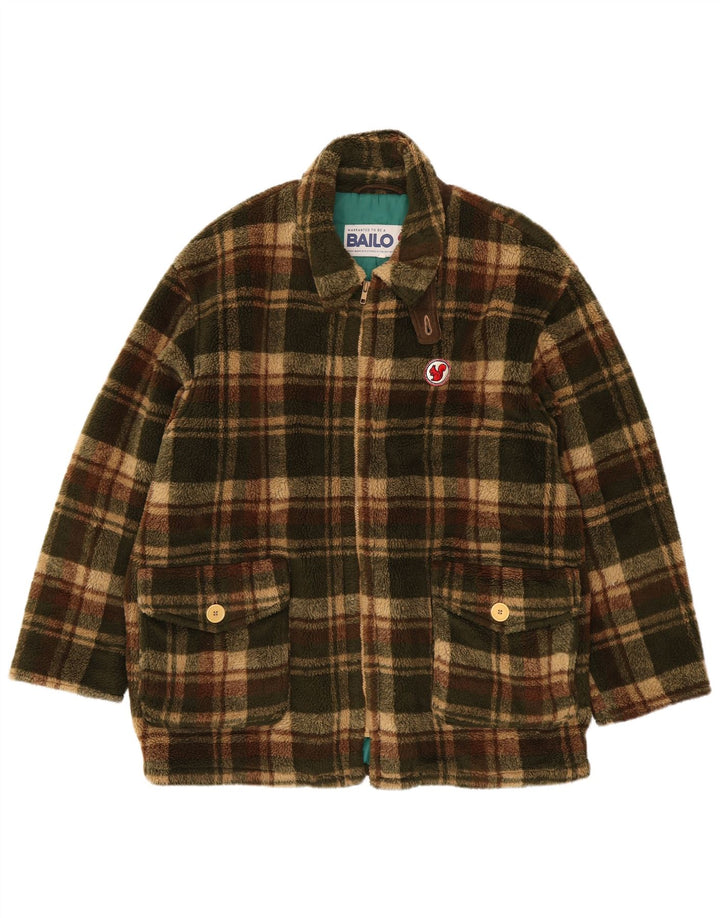 Bailo Herren Fleecejacke UK 42 XL grün kariertes Polyester