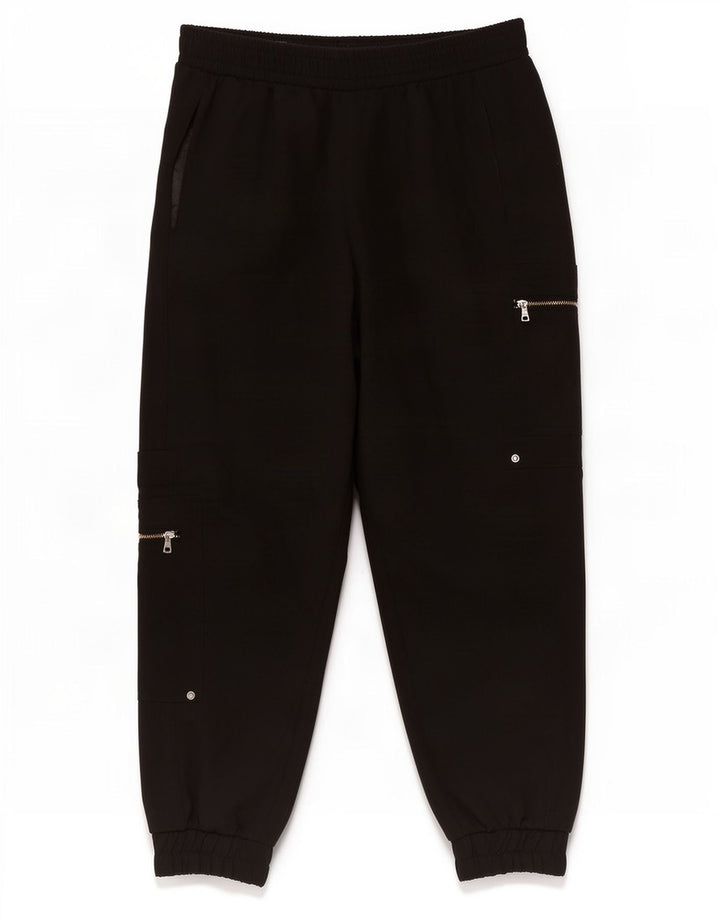 Zara Damen Crop Jogger Cargo-Hose, Größe L, W30, L26, Schwarz