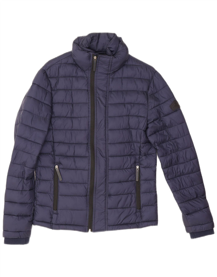 Superdry Herren Wattierte Jacke UK 36 Small Marineblaues Nylon