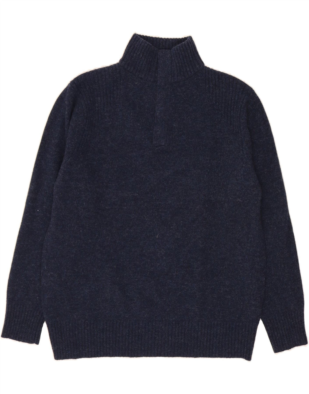 VINTAGE Mens Button Neck Jumper Sweater Medium Navy Blue Vintage Vintage and Second-Hand Vintage from Messina Hembry 