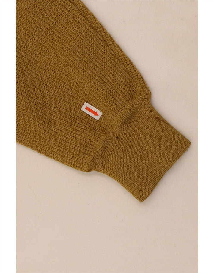 De Pletrl Herren-Pullover aus Wildleder mit U-Boot-Ausschnitt, Mittelbeige mit Argyle-Muster/Diamantmuster
