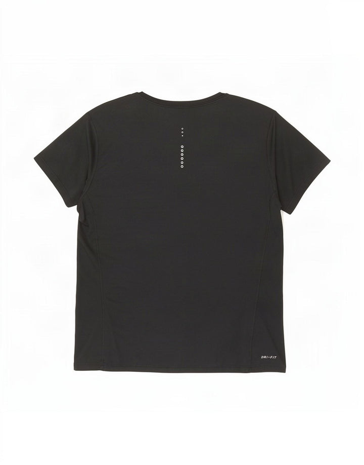 Nike Damen Dri Fit T-Shirt Top UK 14 Large Schwarz Polyester