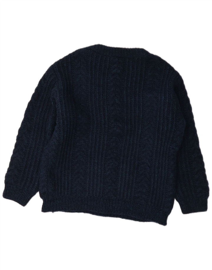 Vintage Herren-Pullover mit U-Boot-Ausschnitt, mittelgroß, Marineblau