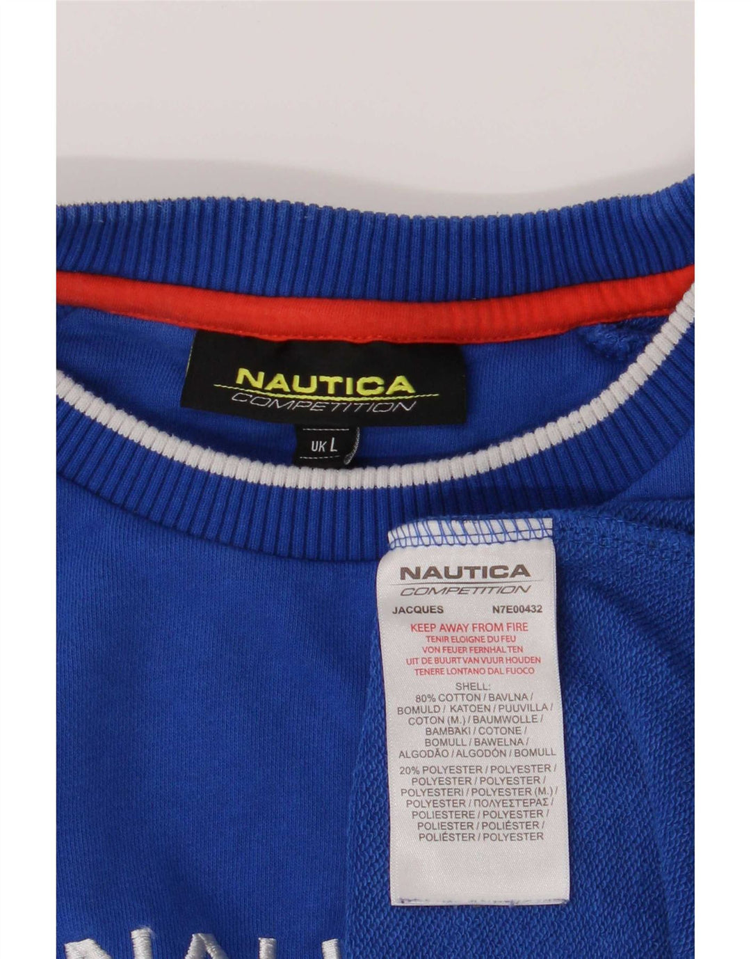 Nautica Herren-Sweatshirt mit Grafik, groß, blaue Blockfarben-Baumwolle