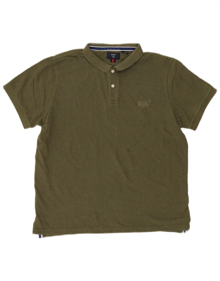 Superdry Herren Poloshirt 2XL Khaki Baumwolle