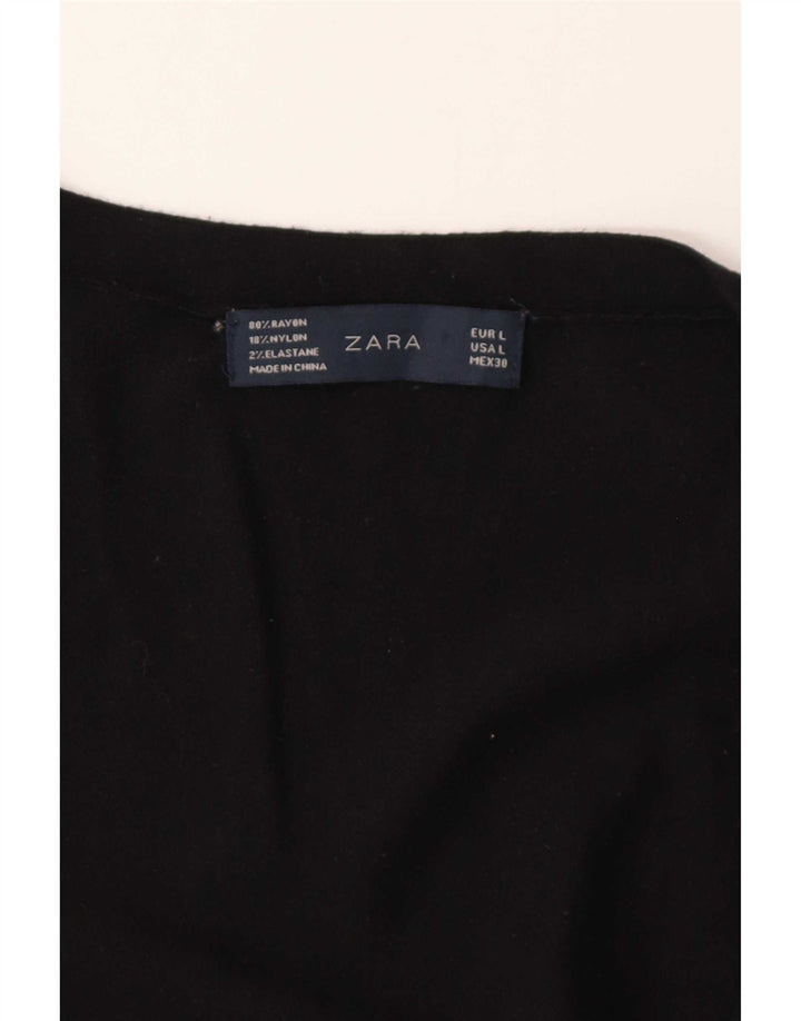Zara Damen-Cardigan-Pullover UK 16 Large Schwarz Rayon