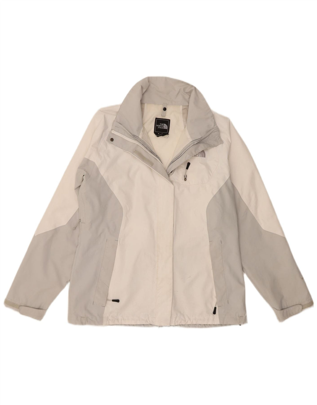 The North Face Damen-Regenjacke UK 16 Large Weiß Colourblock Polyester