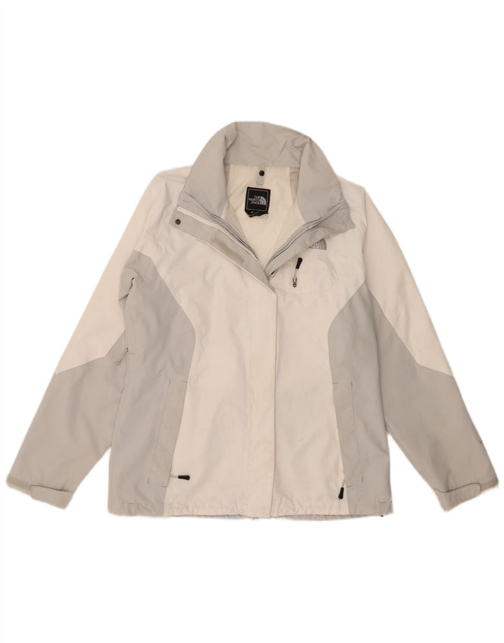 The North Face Damen-Regenjacke UK 16 Large Weiß Colourblock Polyester