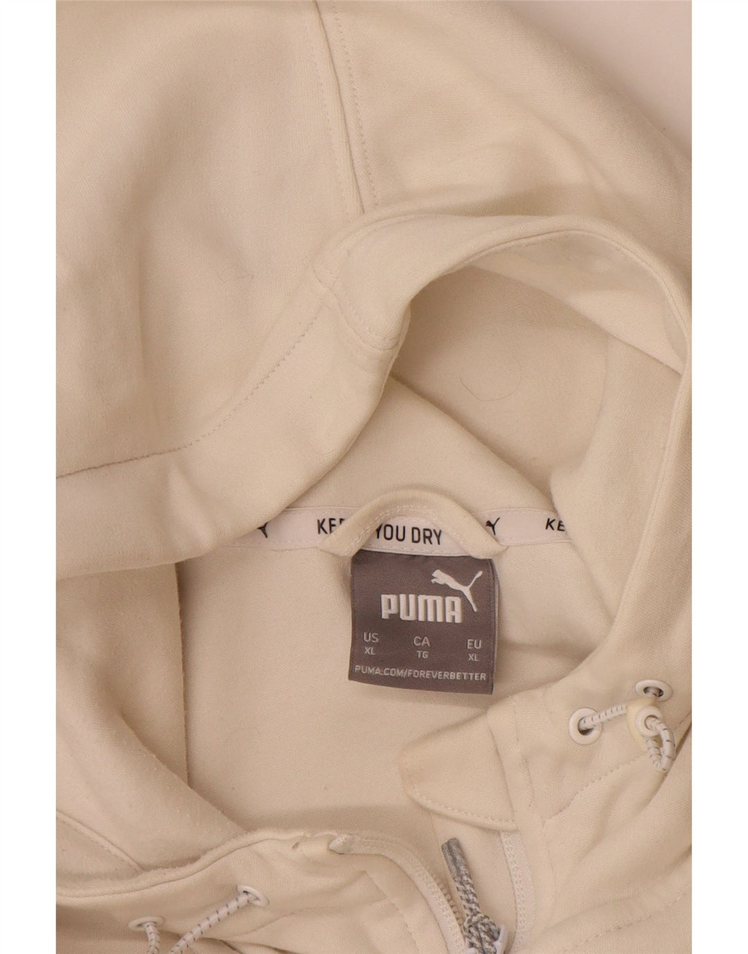 PUMA Herren-Kapuzenpullover mit Reißverschluss, XL, Off-White-Farbblock-Baumwolle