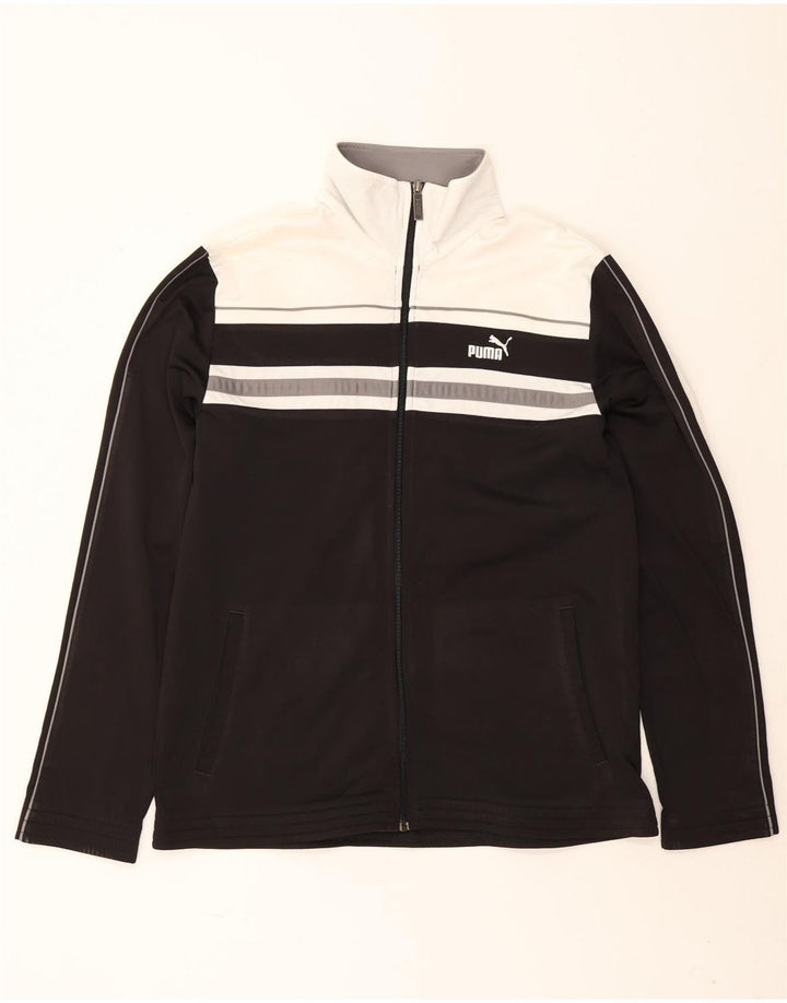 Puma Herren-Trainingsanzug-Top-Jacke, groß, Schwarz, Farbblock