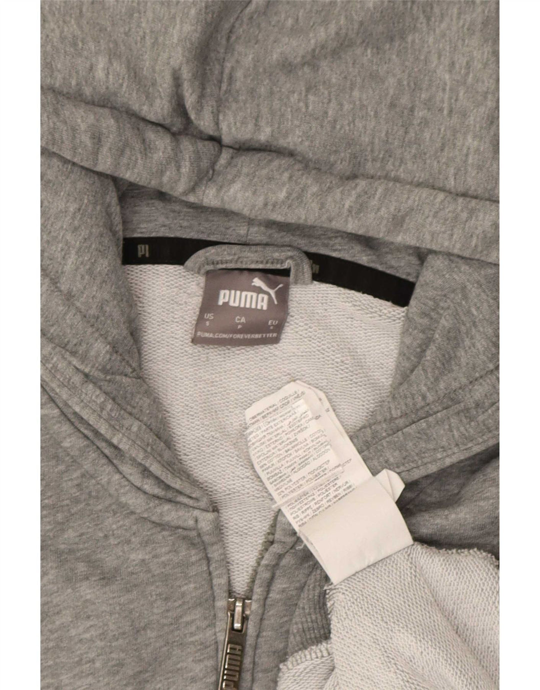 Puma Herren-Kapuzenpullover mit Reißverschluss, klein, grau meliert