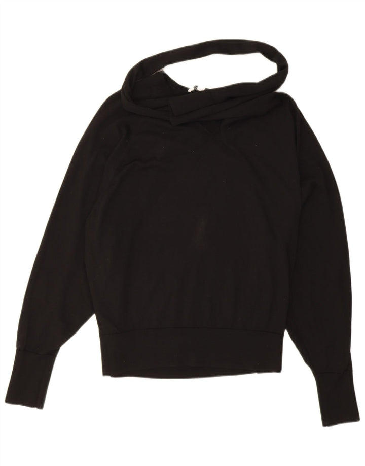 Cos Damen-Pullover in Übergröße mit V-Ausschnitt, Gr. 10, Größe S, schwarze Wolle