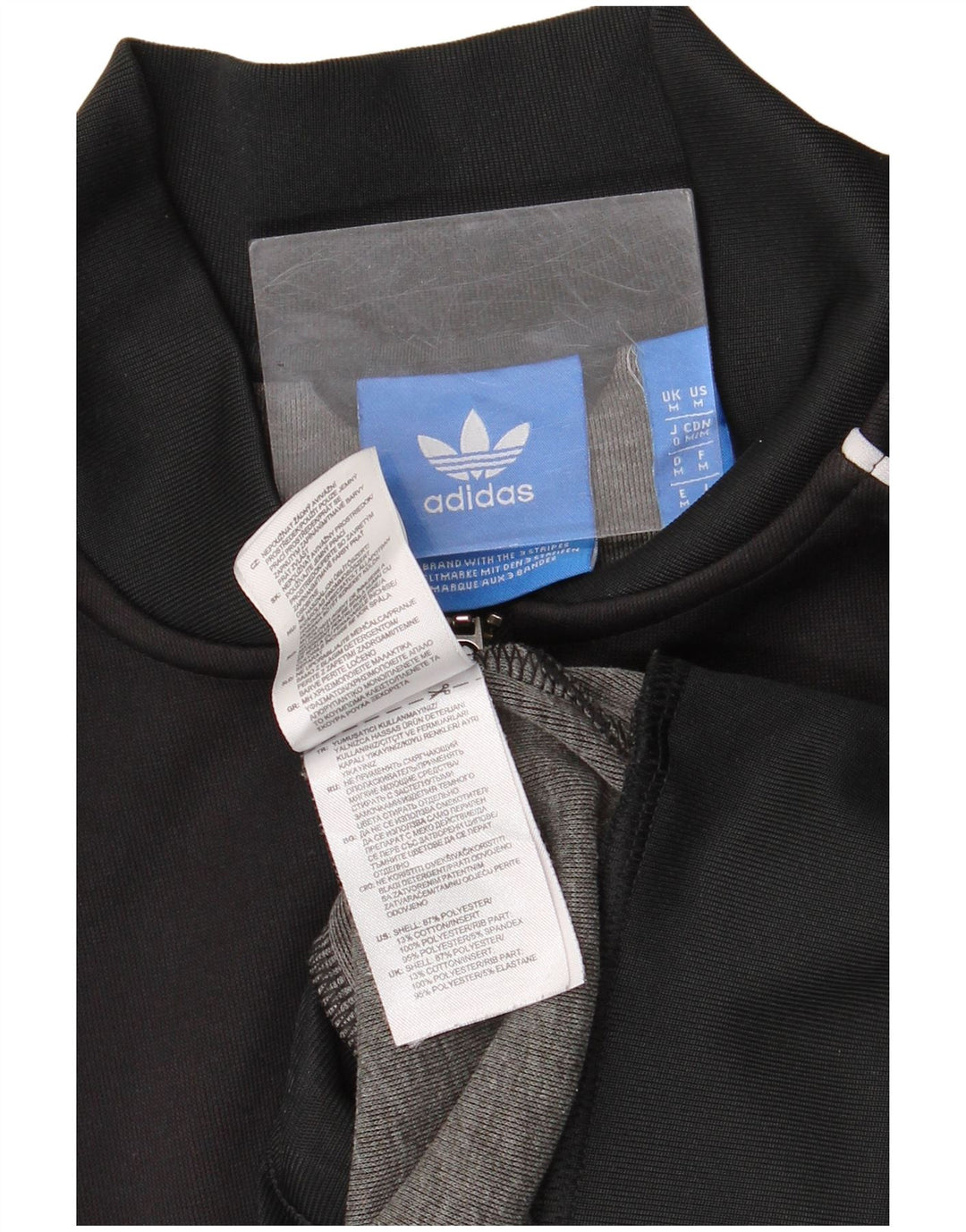 Adidas Herren-Trainingsanzug-Top-Jacke, Mittelschwarzes Colourblock-Polyester