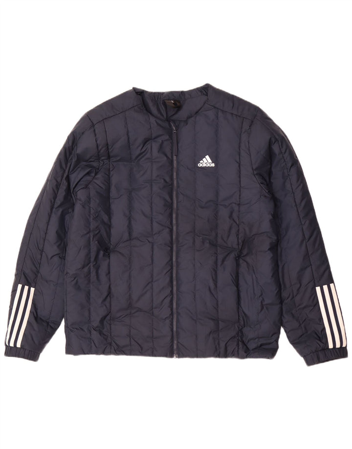 Adidas Herren Wattierte Jacke UK 40 Large Marineblau Polyester
