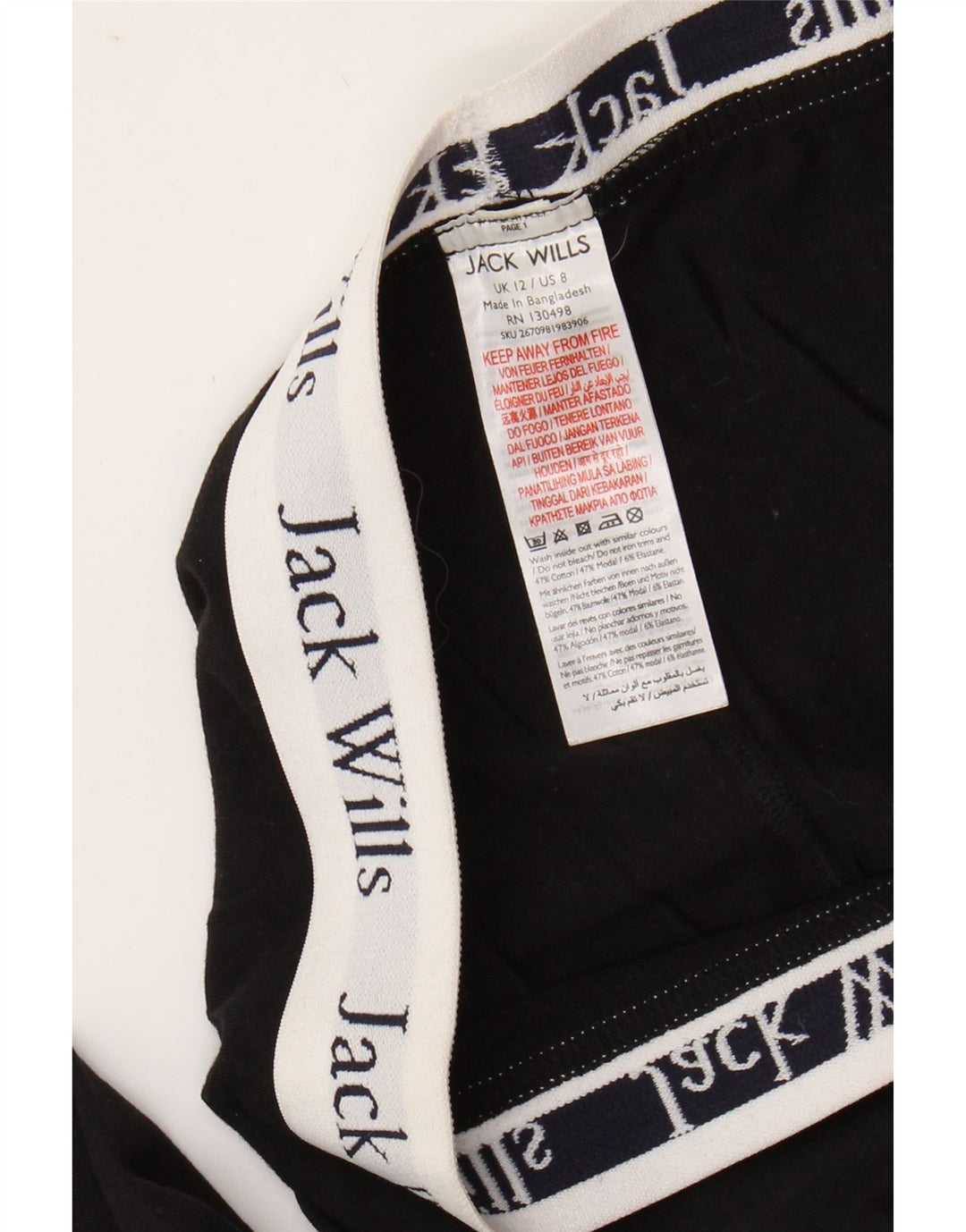 JACK WILLS Damen-Leggings mit Grafik, UK 12, Mittelschwarz, Colourblock-Baumwolle