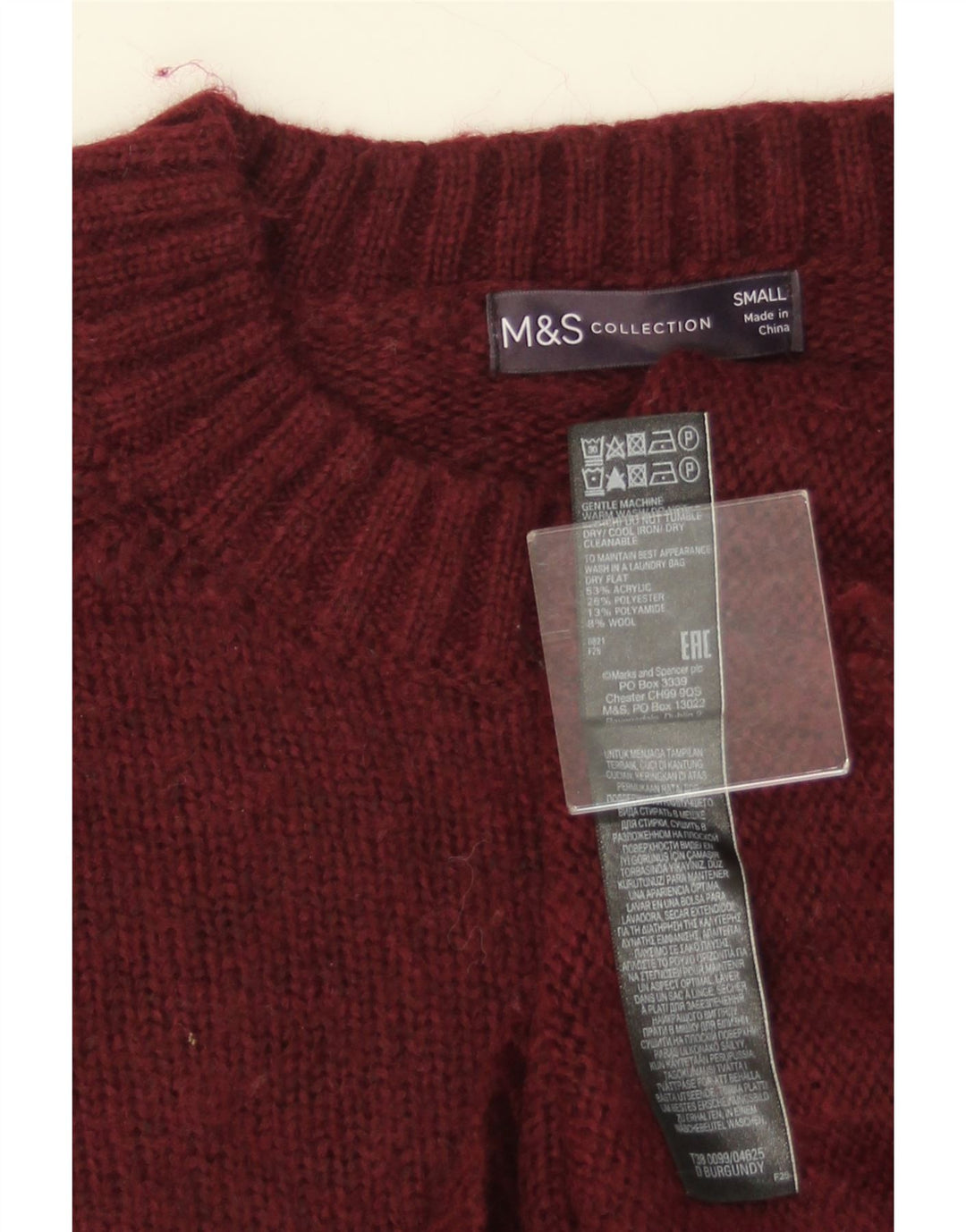 MARKS & SPENCER Damen-Pullover mit U-Boot-Ausschnitt, Gr. 10, Burgunderrot