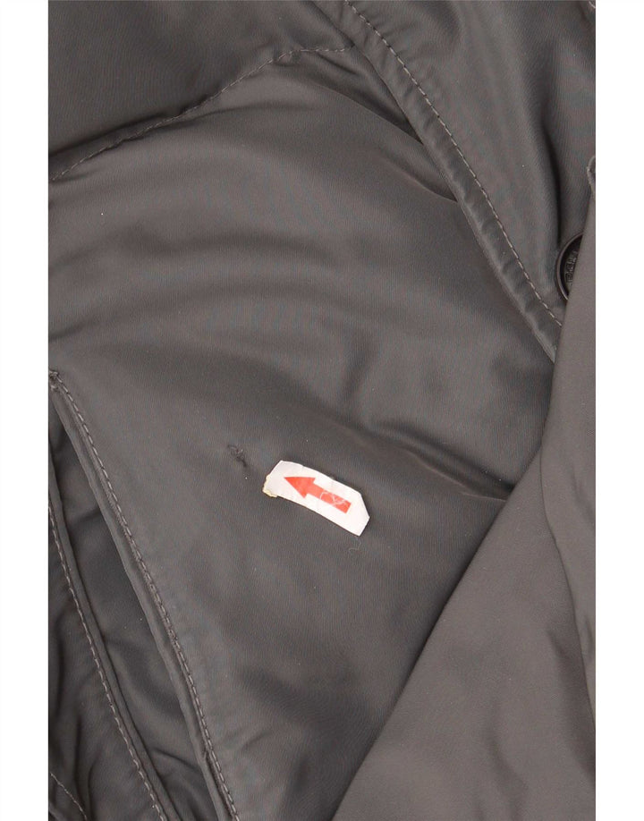 PEUTEREY Herren-Mantel mit Kapuze, gepolstert, UK 40, Größe L, grau, Polyester