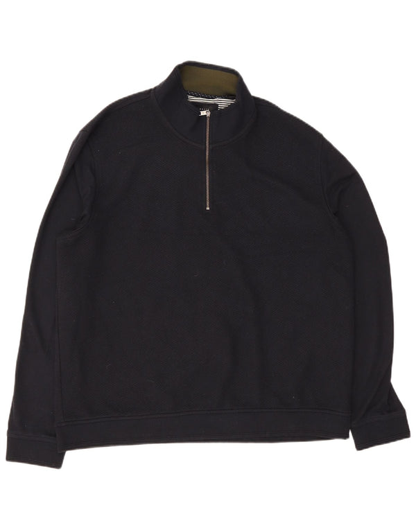 Ted Baker Herren-Pullover mit Reißverschluss am Hals, Größe 6 2XL, Marineblau