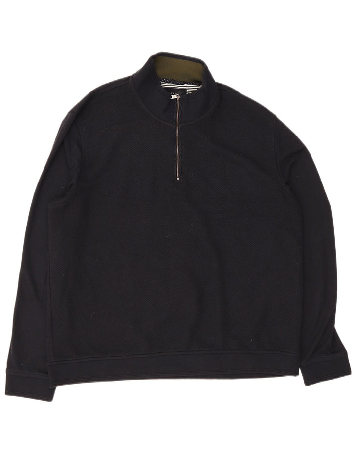 Ted Baker Herren-Pullover mit Reißverschluss am Hals, Größe 6 2XL, Marineblau