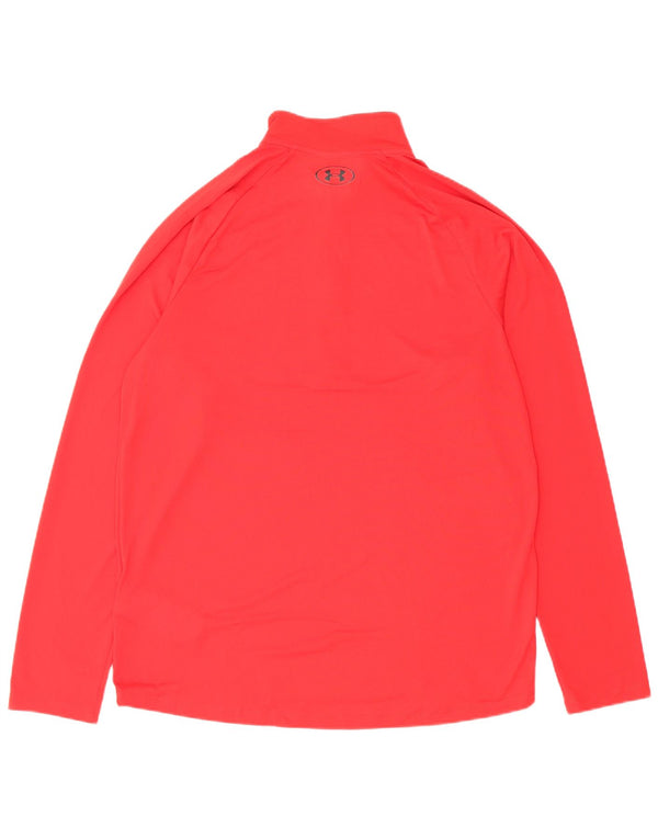 Under Armour Herren Loose Fit Pullover-Trainingsoberteil mit Reißverschluss und Halsausschnitt, Größe L, Rot
