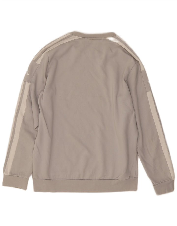 Adidas Herren Grafik-Sweatshirt-Pullover aus mittelgrauer Baumwolle