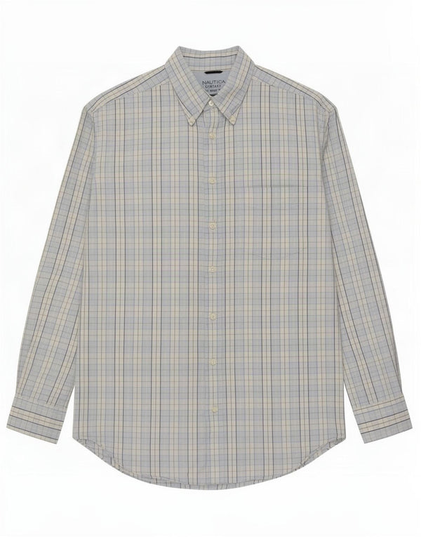 Nautica Herrenhemd XL, blau kariert, Baumwolle