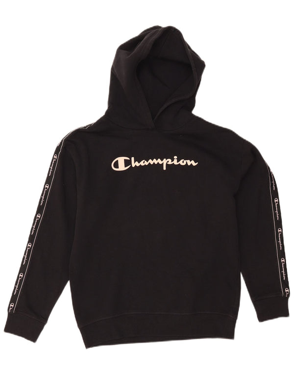Champion Kapuzenpullover mit Grafik für Mädchen, 11–12 Jahre, Größe L, Schwarz, Baumwolle